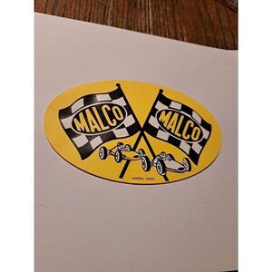 Vintage Rare Malco Akron Ohio Racing Flag Sticker Decal Hot Rat Rod Car #2
